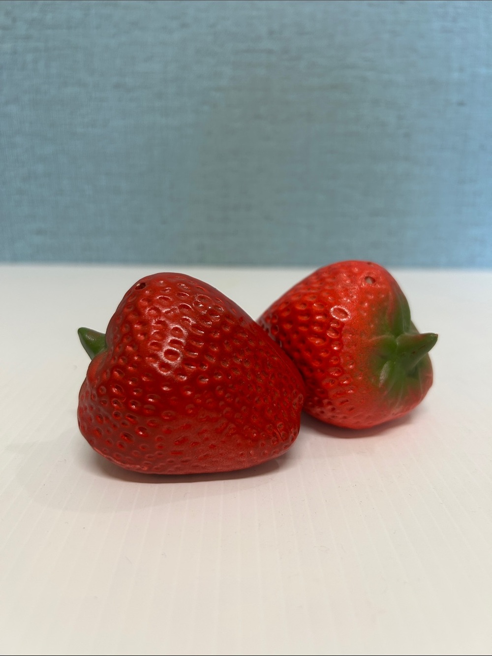 Vintage Ceramic Strawberry Salt and Pepper Shakers Set